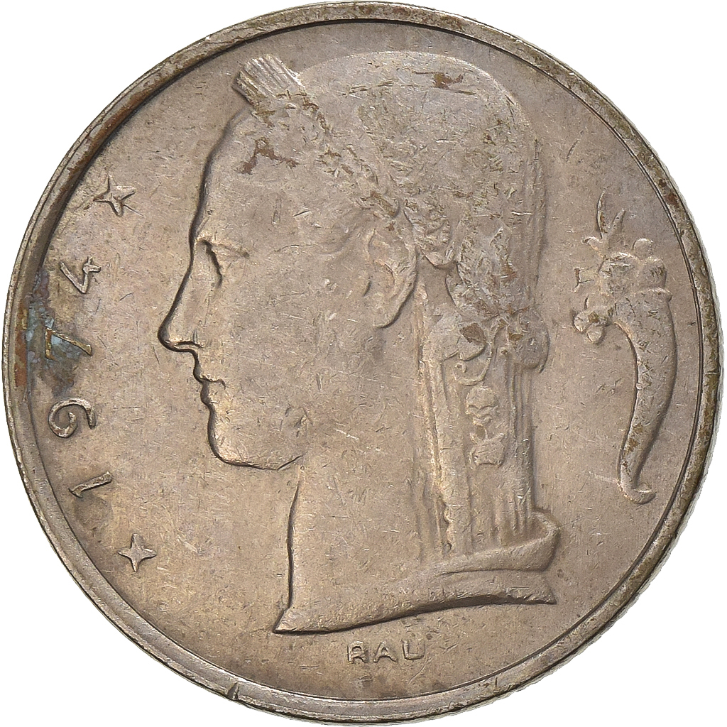 Belgium, 5 Francs, 5 Frank, 1974, Copper-nickel, , KM:134.1