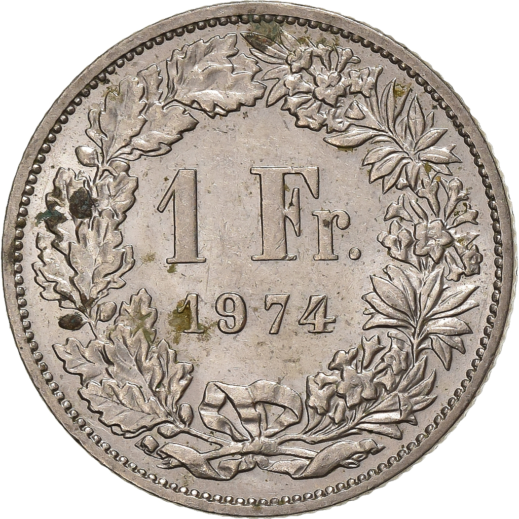 Switzerland, Franc, 1974, Bern, Copper-nickel, , KM:24a.1