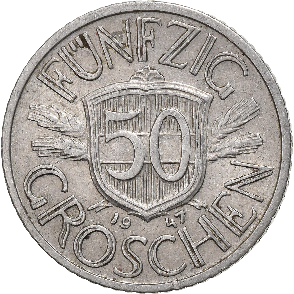 Austria, 50 Groschen, 1947, Aluminum, , KM:2870