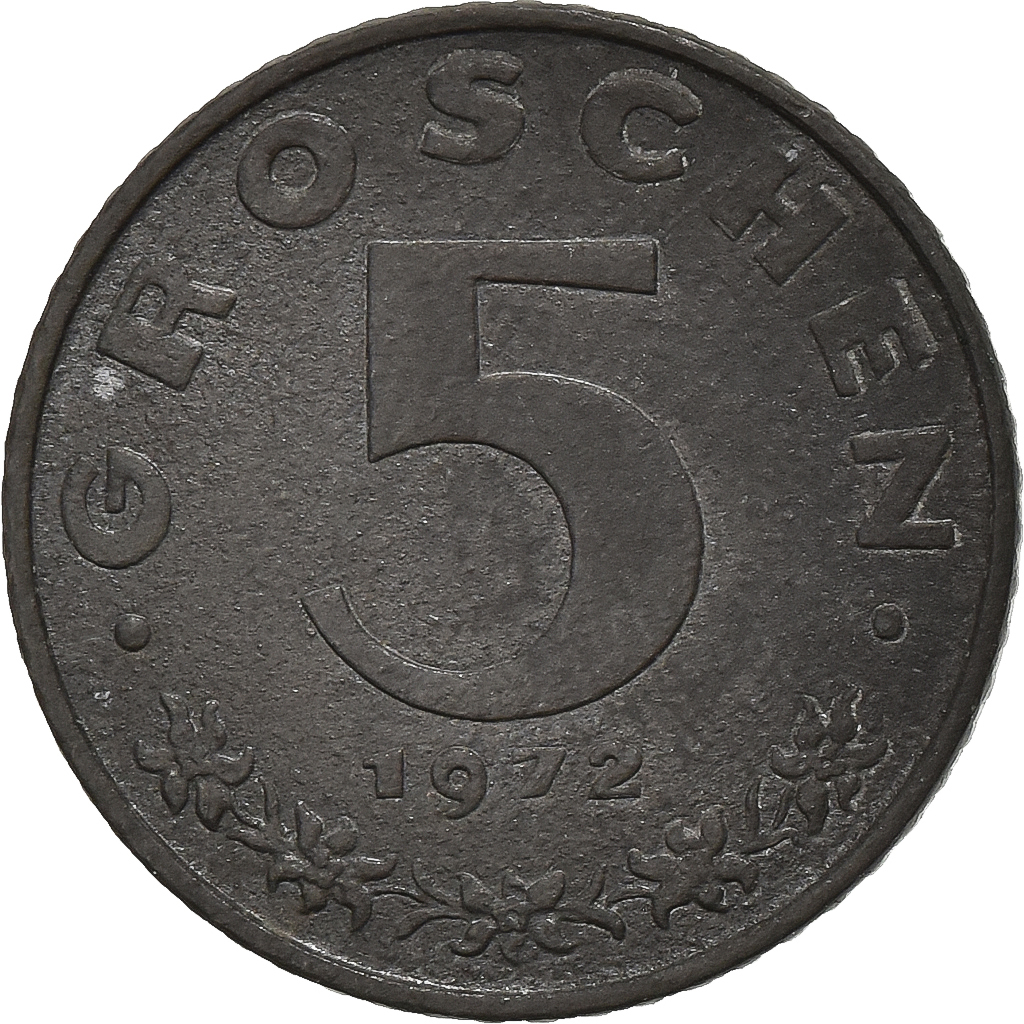 Austria, 5 Groschen, 1972, Zinc, VF, KM:2875