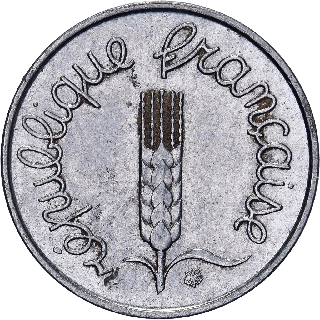 France, Centime, Épi, 1966, Paris, Stainless Steel, , KM:928