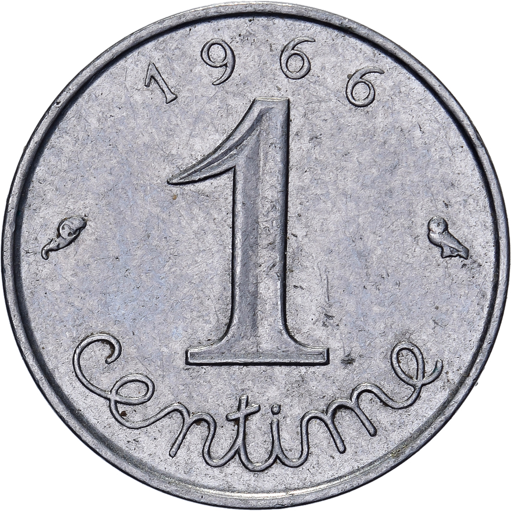 France, Centime, Épi, 1966, Paris, Stainless Steel, , KM:928