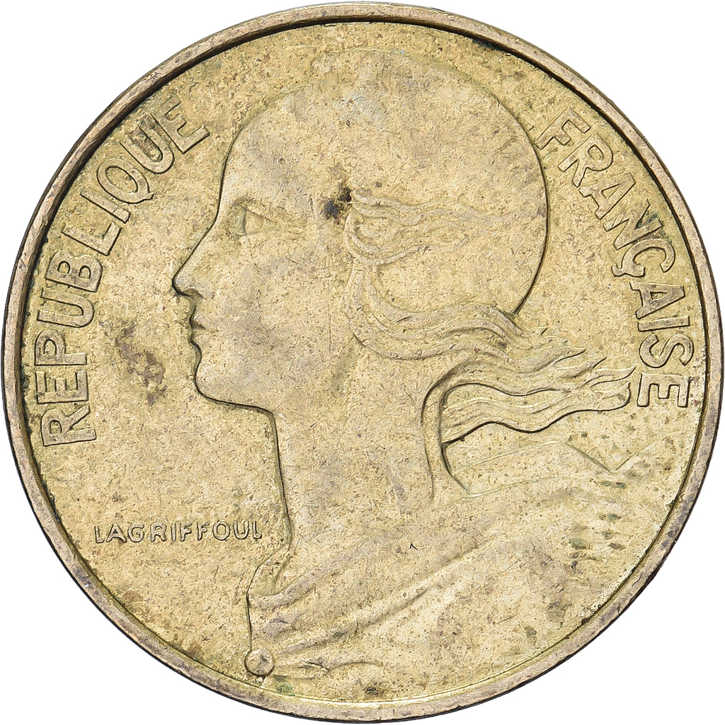 France, 10 Centimes, Marianne, 1986, Paris, Aluminum-Bronze, 
