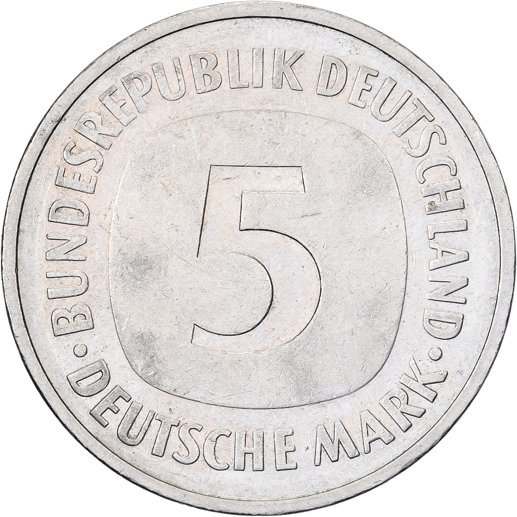 Federal Republic of Germany, 5 Mark, 1986, Karlsruhe, Copper-Nickel Clad Nickel