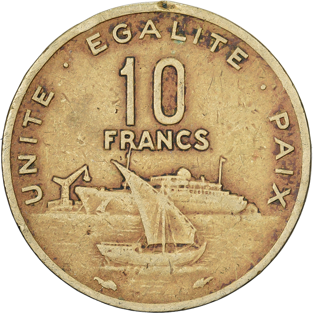 Djibouti, 10 Francs, 1983, Paris, Aluminum-Bronze, , KM:23