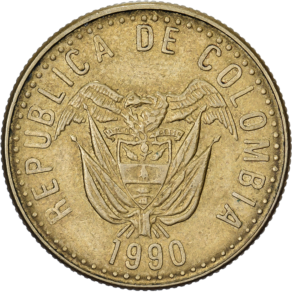 Colombia, 20 Pesos, 1990, Aluminum-Bronze, , KM:282.1