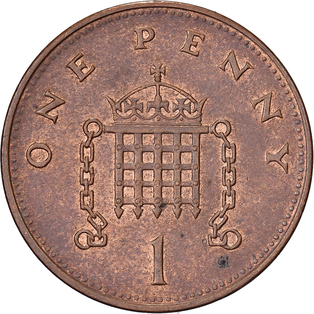 Great Britain, Elizabeth II, Penny, 1992, Copper Plated Steel, 