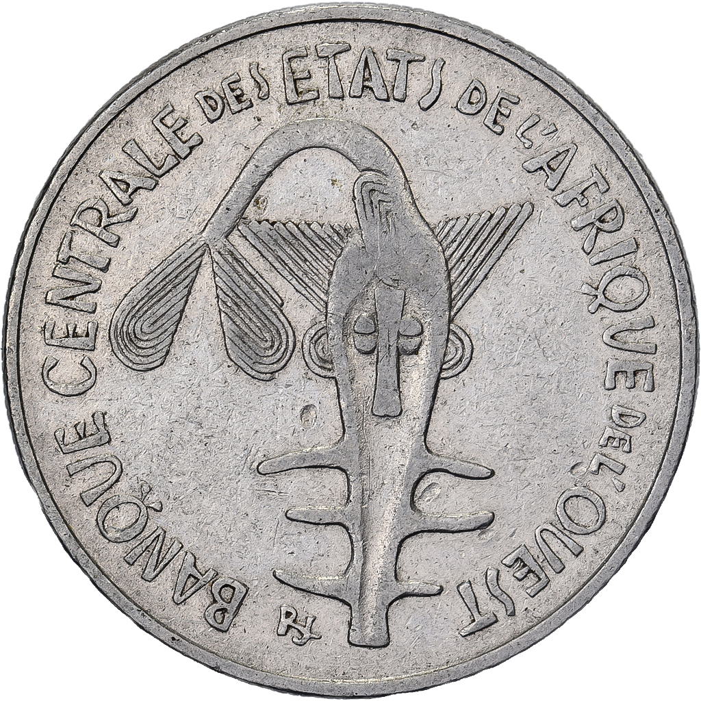 West African States, 100 Francs, 1975, Nickel, 