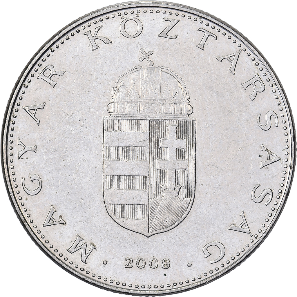 Hungary, 10 Forint, 2008, Budapest, Copper-nickel, EF, KM:695