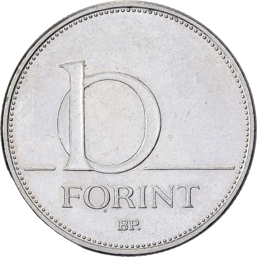 Hungary, 10 Forint, 2008, Budapest, Copper-nickel, EF, KM:695