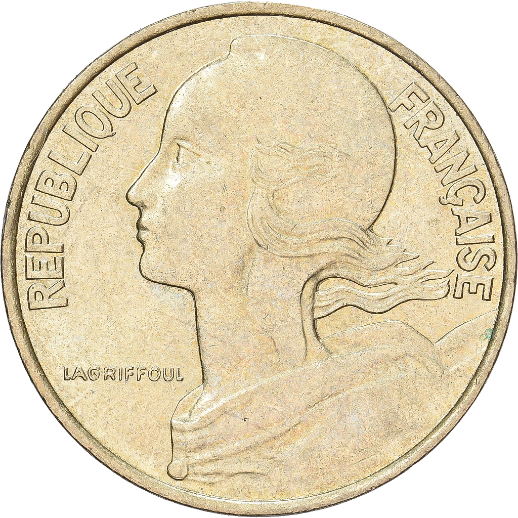 France, 10 Centimes, Marianne, 1995, Paris, Aluminum-Bronze, AU