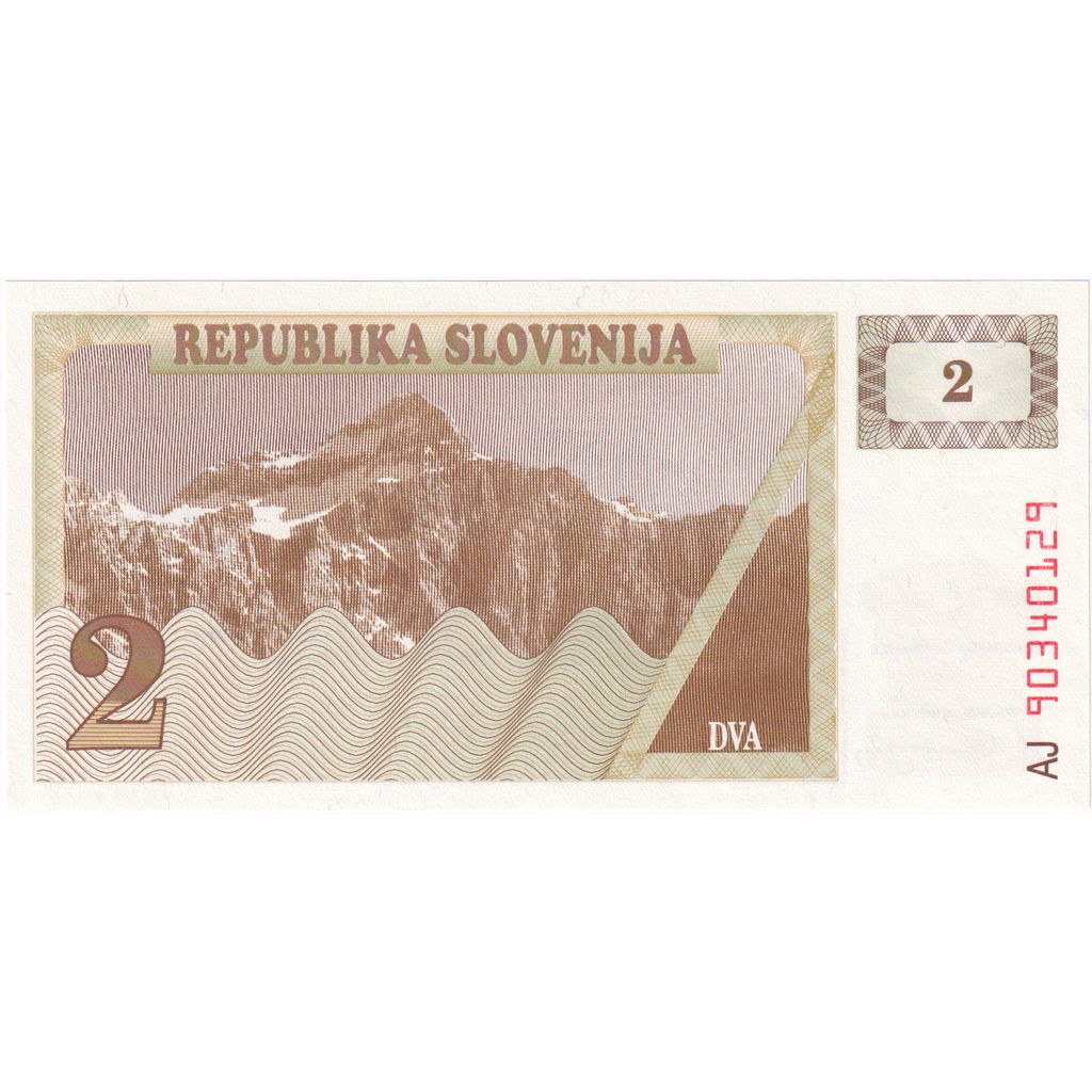 Slovenia, 2 (Tolarjev), 1990, KM:2a, UNC(65-70)