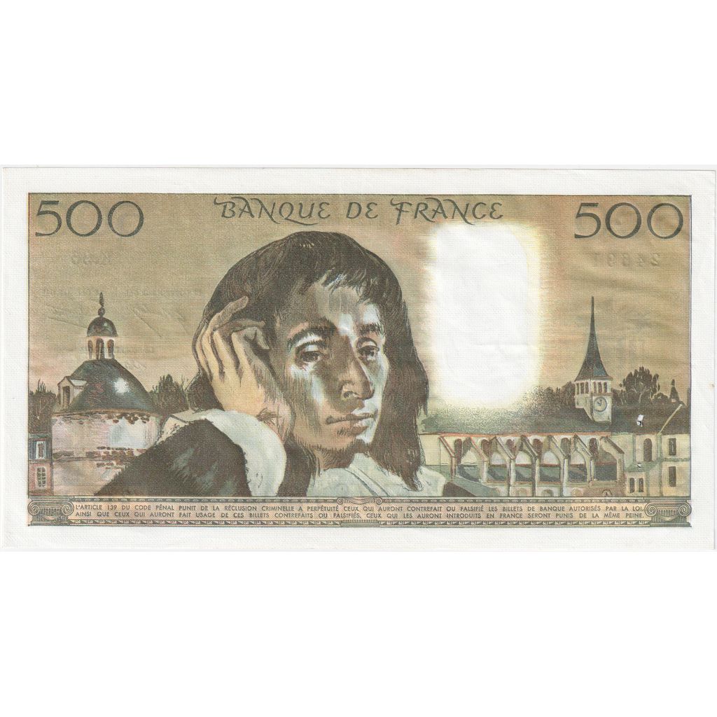 France, 500 Francs, Pascal, 1978-10-05, K.96, AU(55-58)