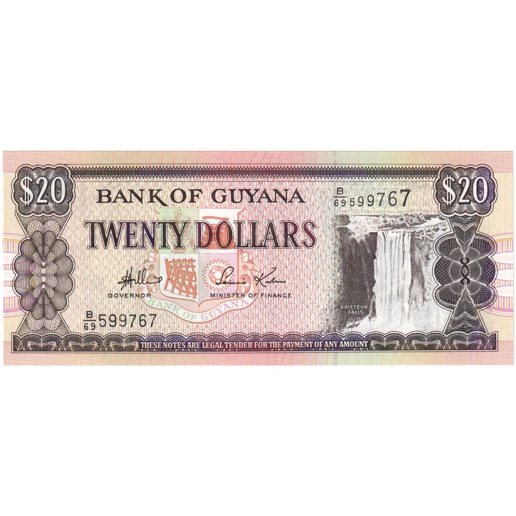 Guyana, 20 Dollars, UNC(65-70)