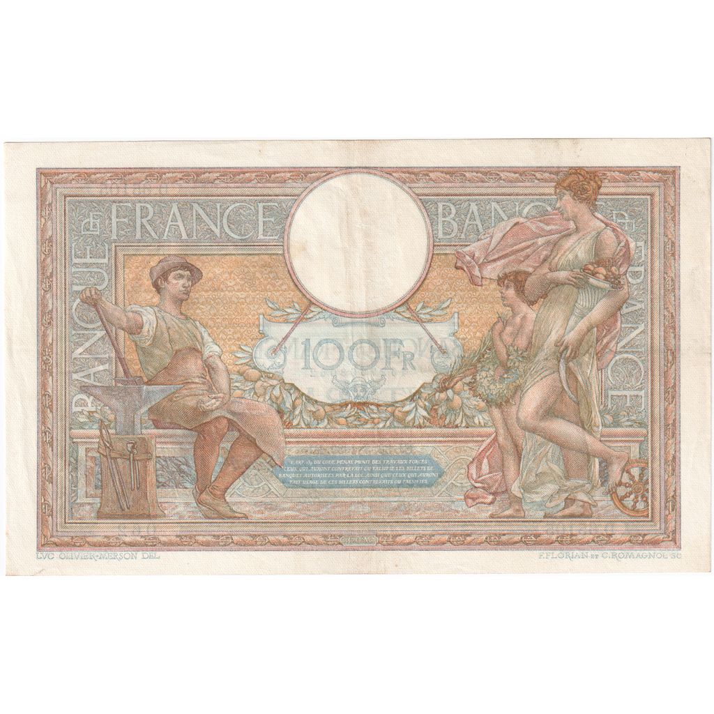 France, 100 Francs, Luc Olivier Merson, 1939-03-30, D.65105, AU(55-58)