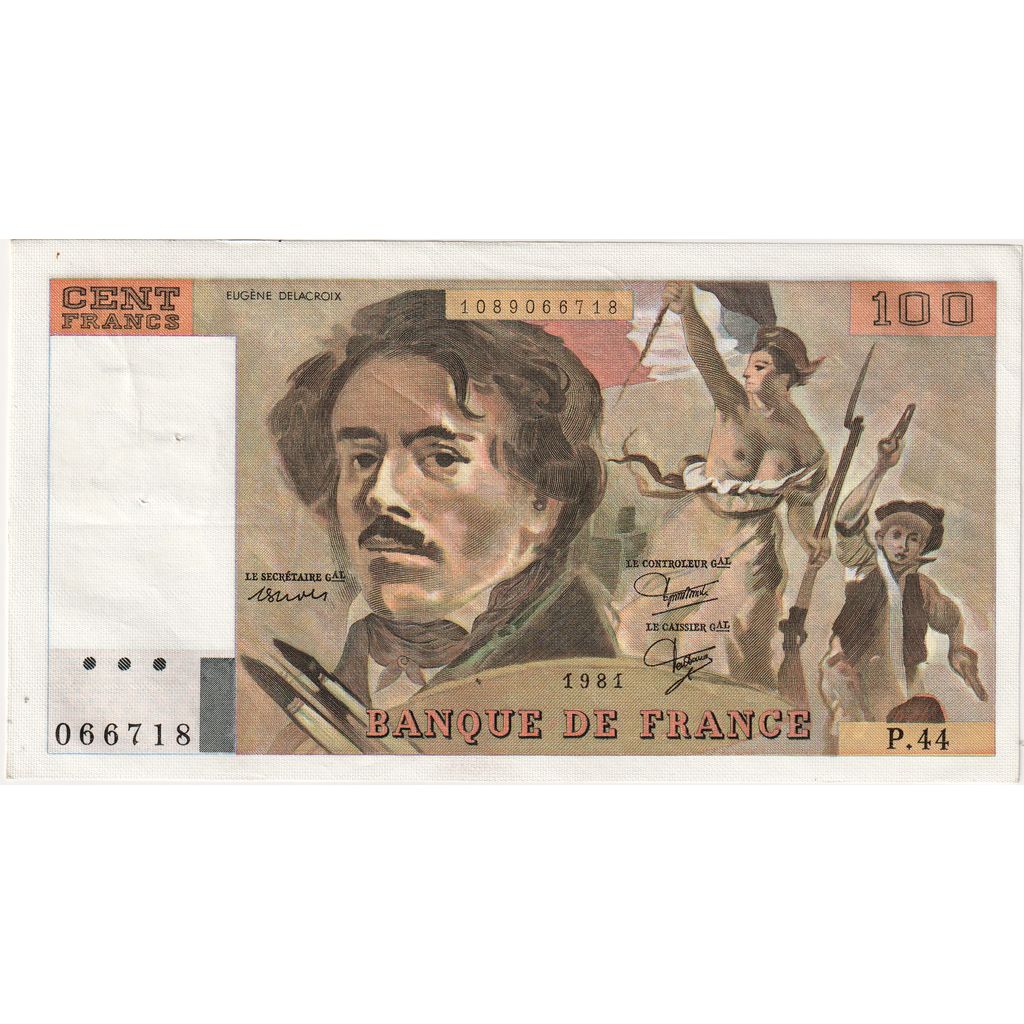 1232064] France, 100 Francs, Delacroix, P.44, AU | eBay