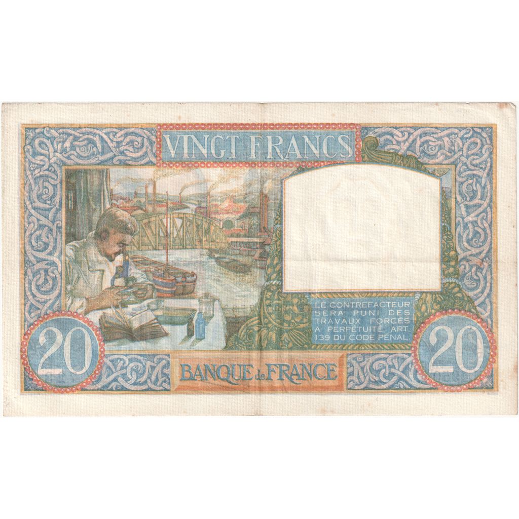 France, 20 Francs, Science et Travail, 1941-07-17, N.4950, EF(40-45)