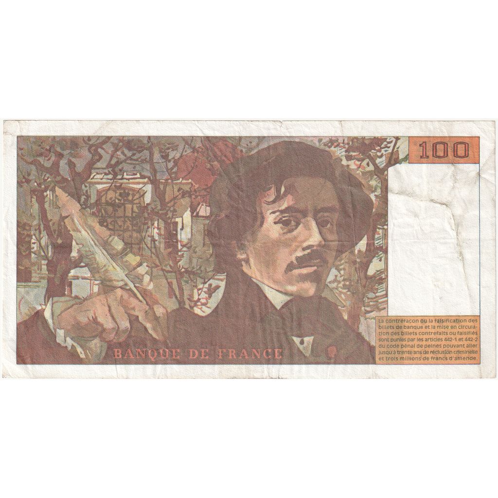 France, 100 Francs, Delacroix, 1994, D.264, VF(30-35)