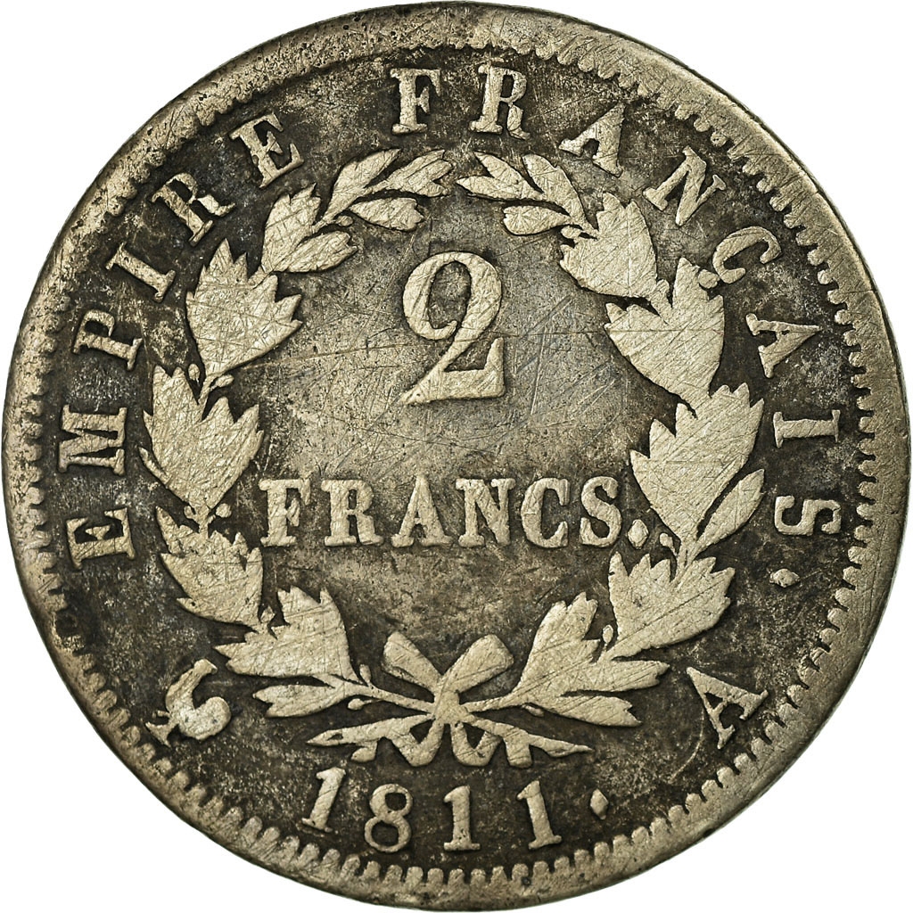 Coin, France, Napoléon I, 2 Francs, 1811, Paris, , Silver, Gadoury:501