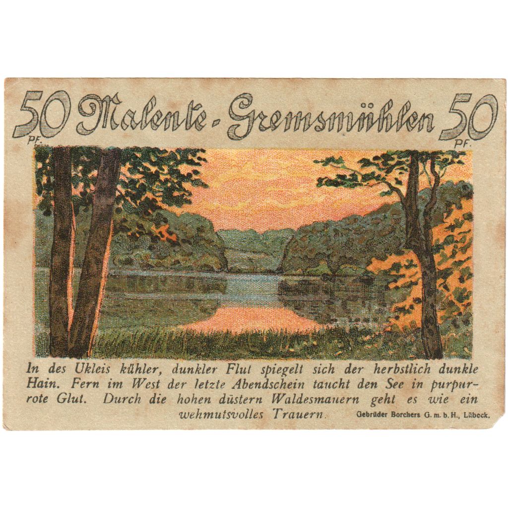Germany, Malente Gremsmuhlen Germeinde, 50 Pfennig, 1921-06-01, UNC