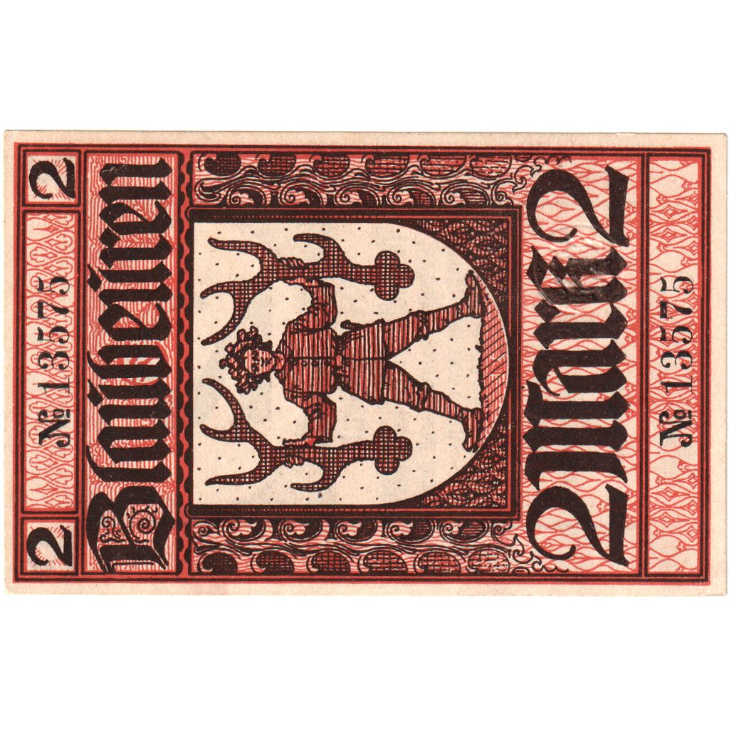 Germany, Blaubeuren Amtskörperschaft, 2 Mark, 1919-08-01, UNC(60-62)
