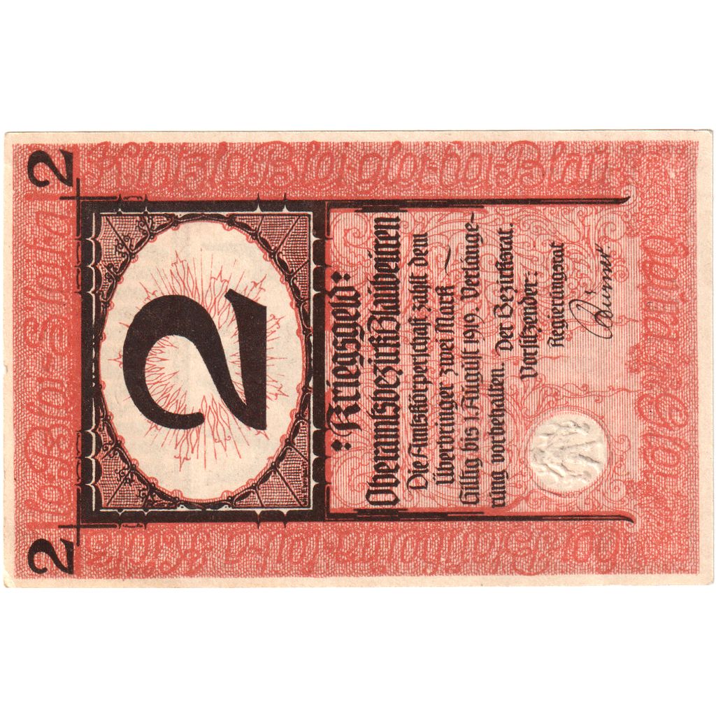 Germany, Blaubeuren Amtskörperschaft, 2 Mark, 1919-08-01, UNC(60-62)