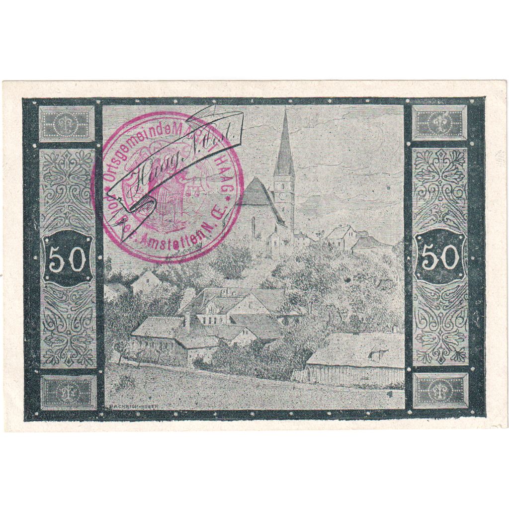 Austria, Haag-Marktgemeinde N.Ö. Marktgemeinde, 50 Heller, 1920-12-31, UNC(63)