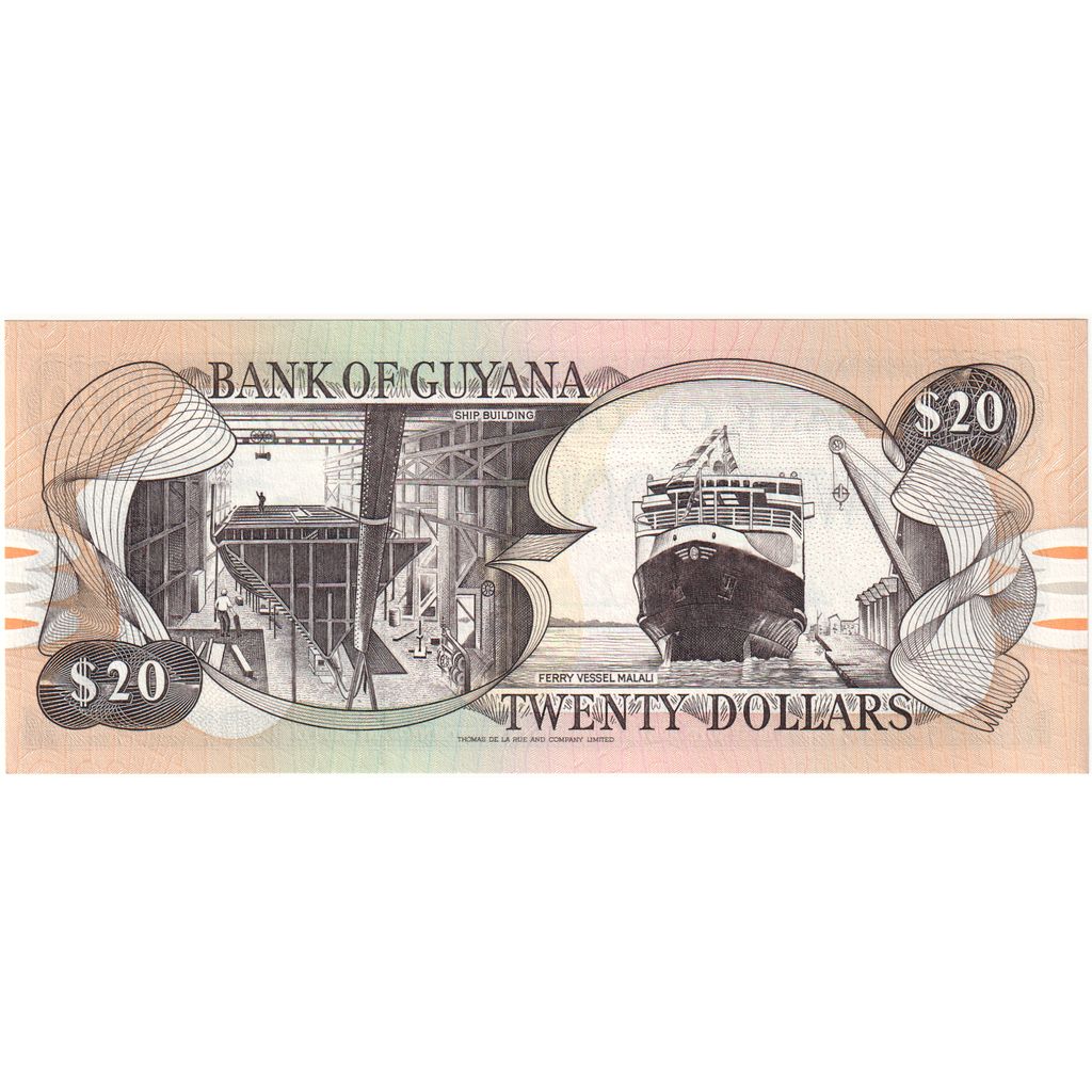 Guyana, 20 Dollars, UNC(65-70)