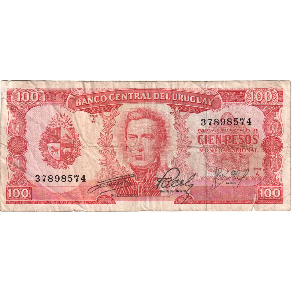 Banknote, Uruguay, 100 Pesos, VF(20-25)