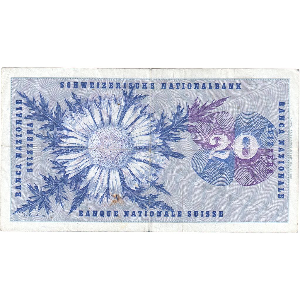 Banknote, Switzerland, 20 Franken, 1973, 1973-03-07, KM:46u, VF(30-35)