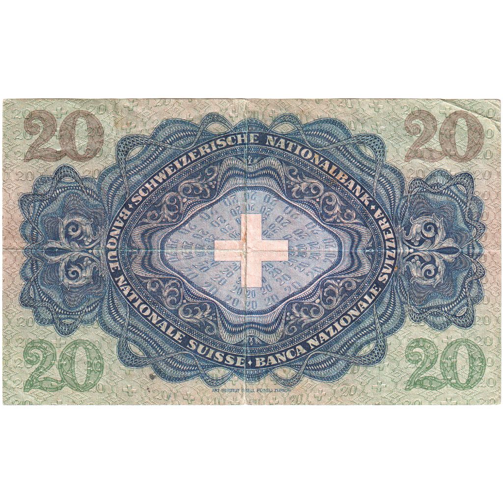 Switzerland, 20 Franken, 1946-08-31, EF