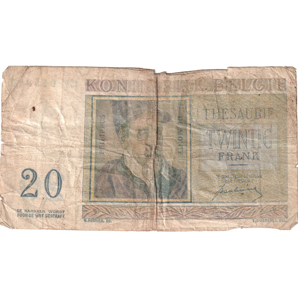Belgium, 20 Francs, 1966-04-03, VG(8-10)