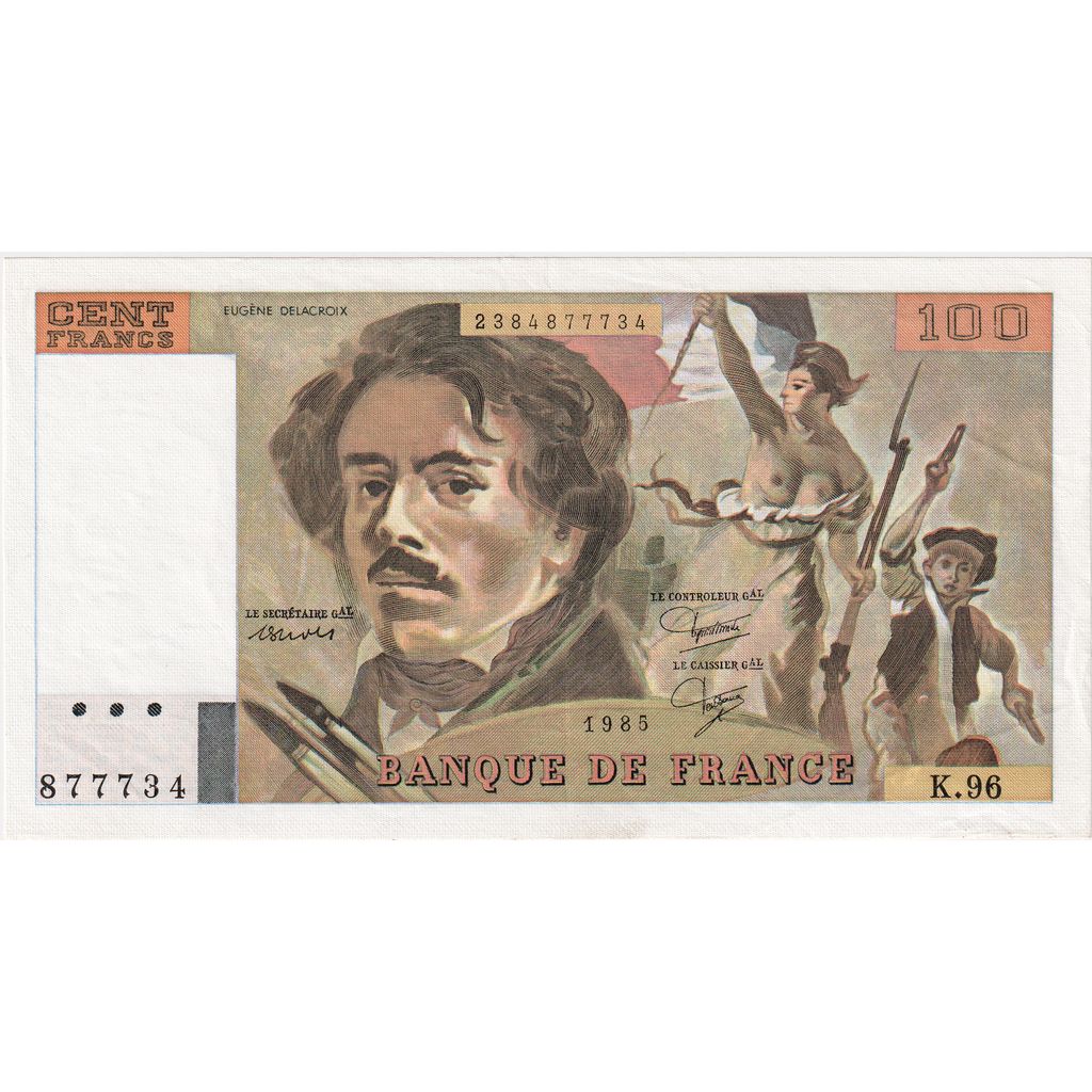 France, 100 Francs, Delacroix, K.96, EF
