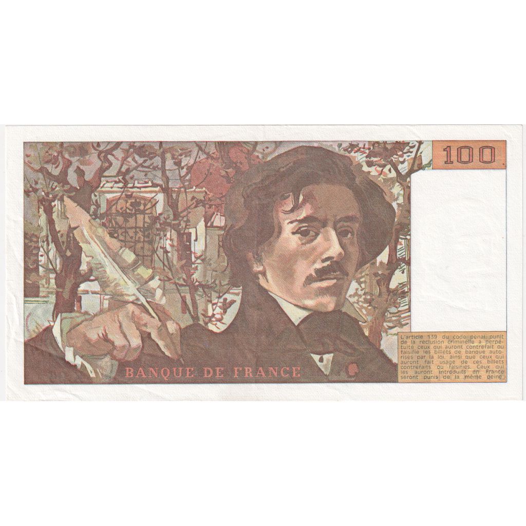 France, 100 Francs, Delacroix, K.96, EF
