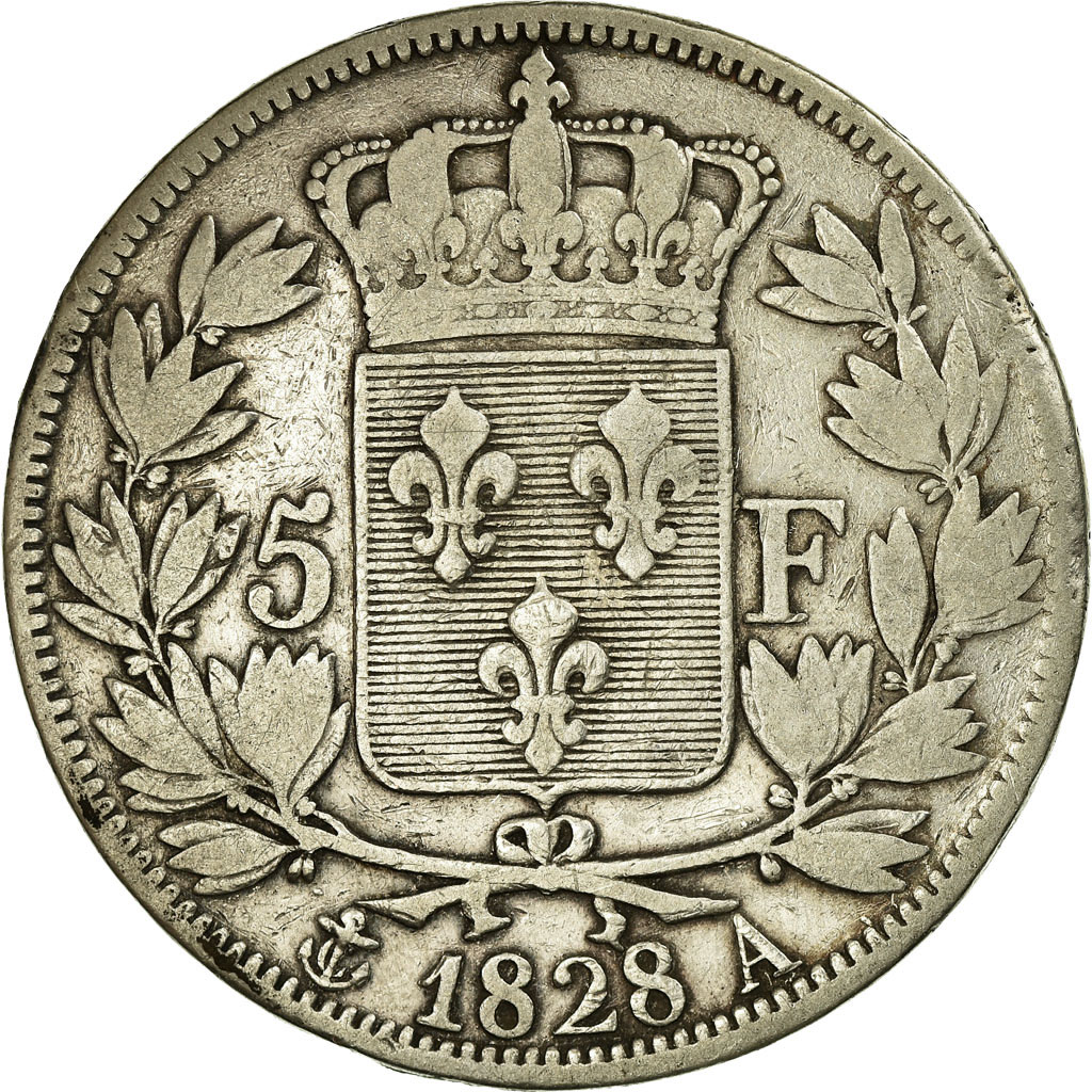 Coin, France, Charles X, 5 Francs, 1828, Paris, , Silver, Gadoury:644