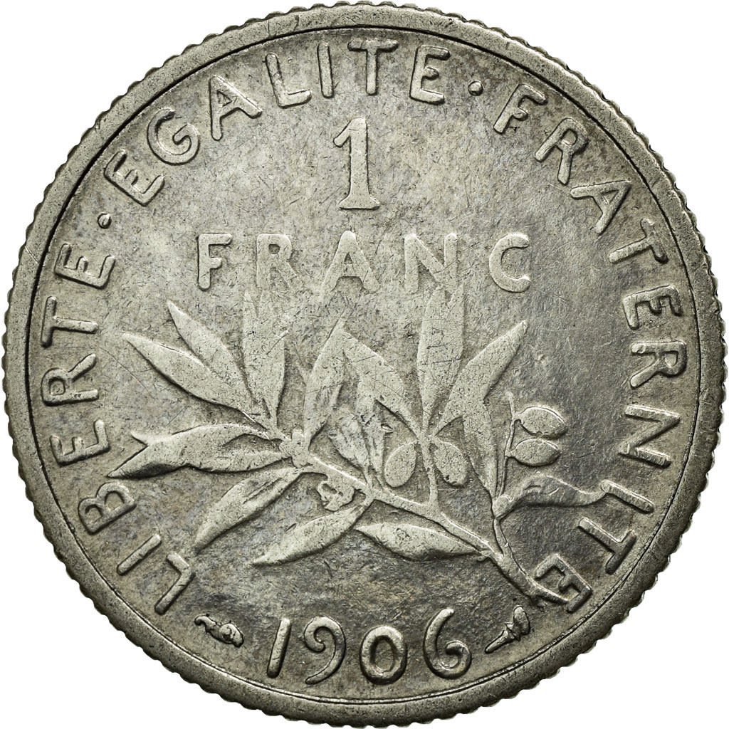 Coin, France, Semeuse, Franc, 1906, Paris, , Silver, Gadoury:467