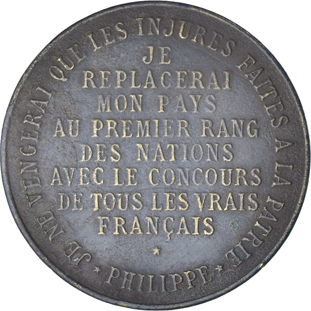 France, Token, Philippe, Duc d'Orléans, History, 1900, VF, Brass