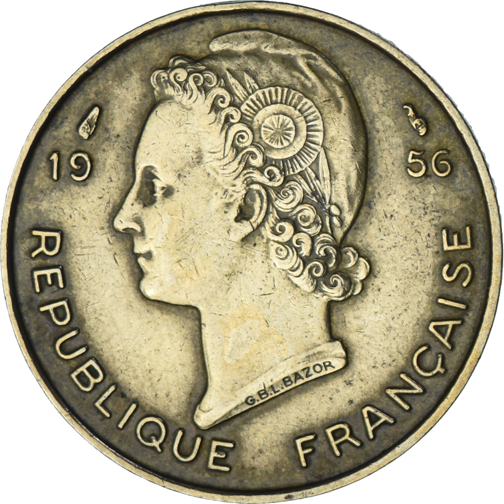 Coin, French West Africa, 10 Francs, 1956, Paris, , Aluminum-Bronze, KM:6