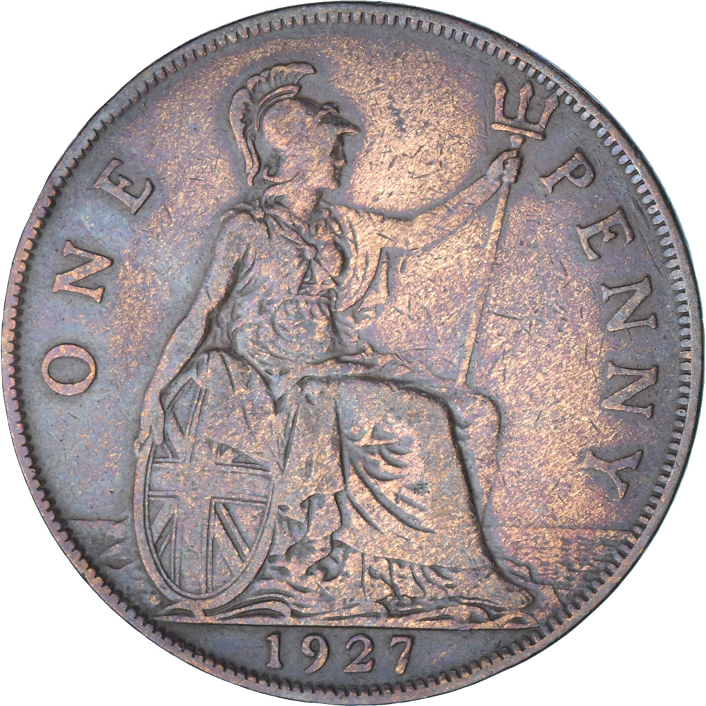 Coin, Great Britain, George V, Penny, 1927, , Bronze, KM:826