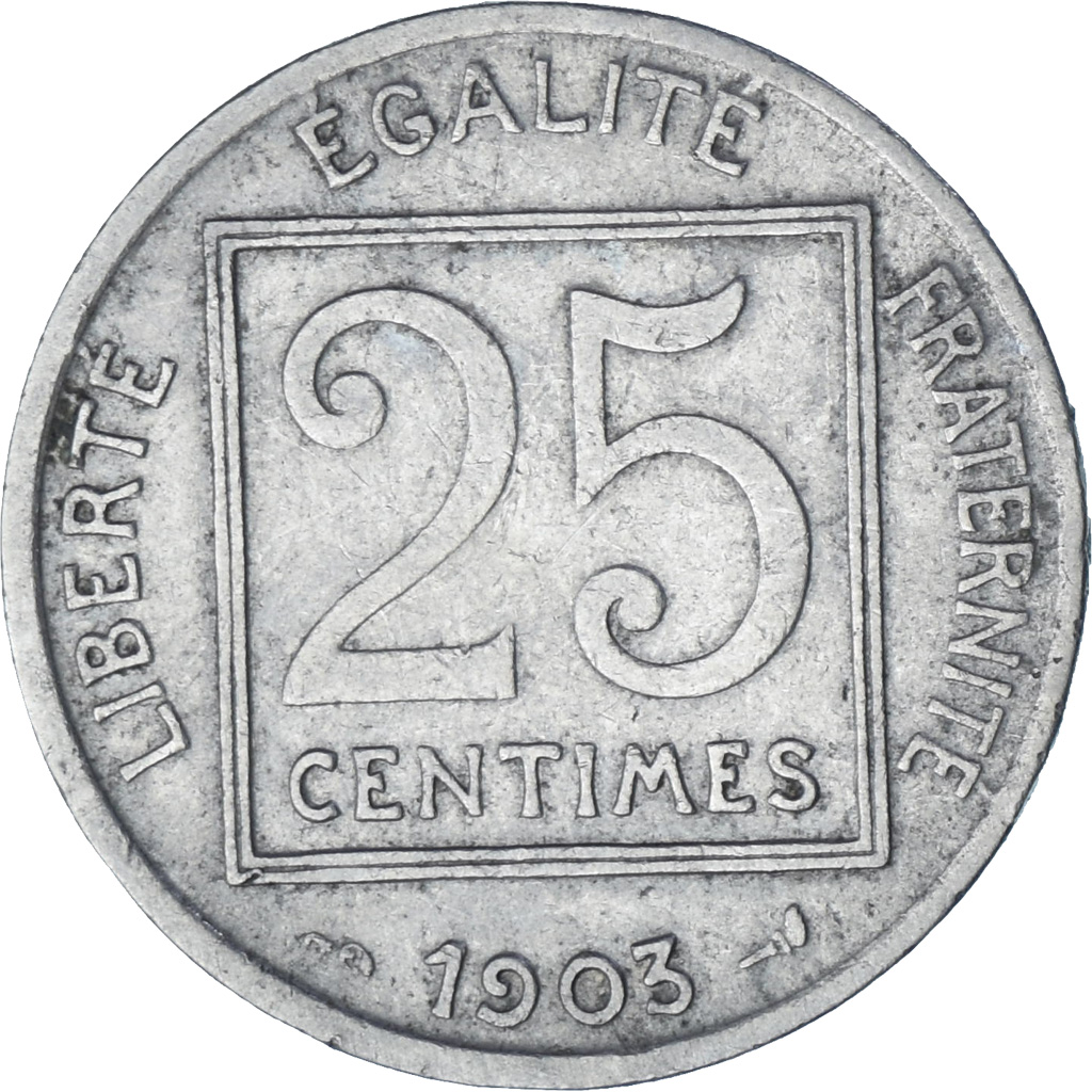 Coin, France, Patey, 25 Centimes, 1903, Paris, , Nickel, KM:855