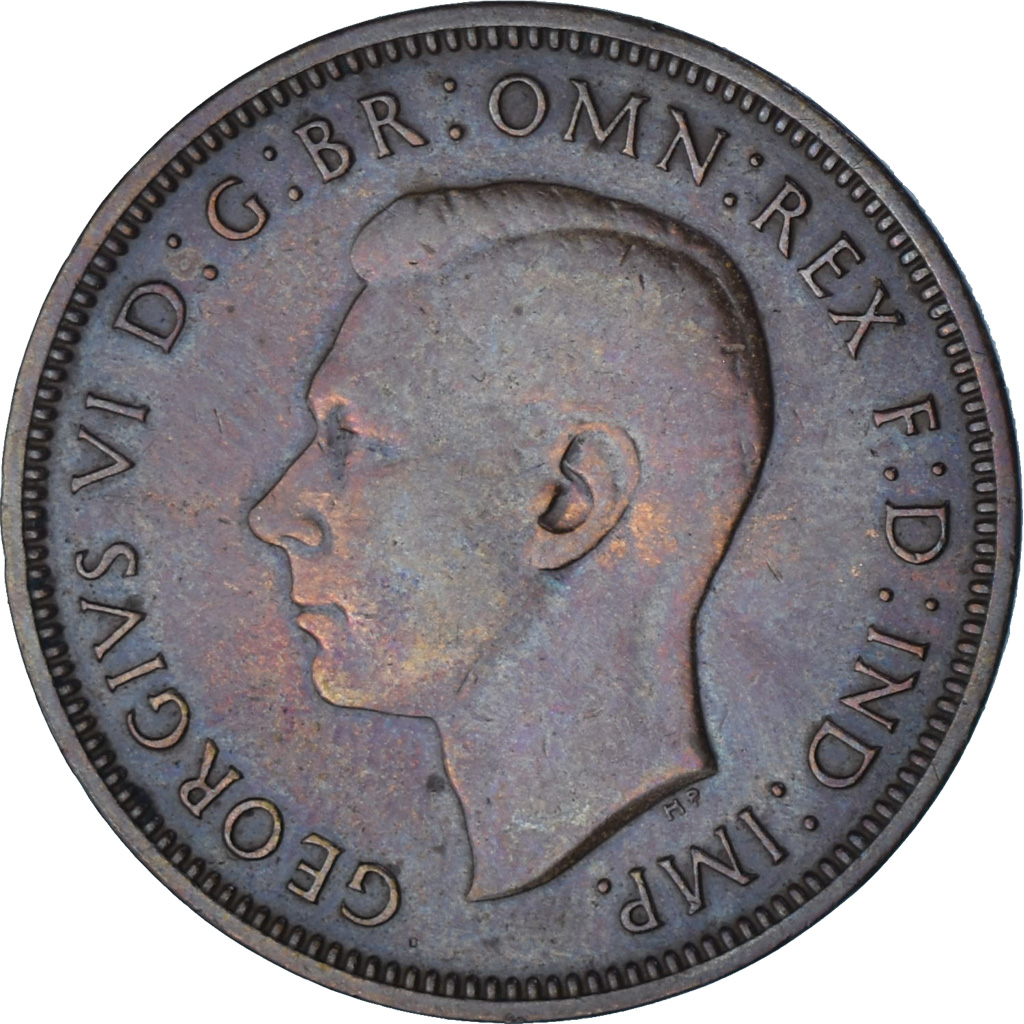 Coin, Great Britain, George VI, 1/2 Penny, 1939, , Bronze, KM:844