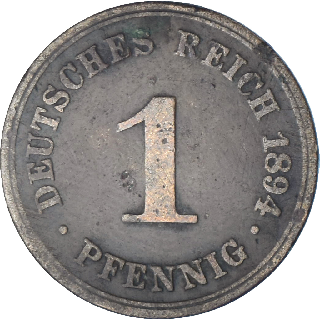 Coin, GERMANY - EMPIRE, Wilhelm II, Pfennig, 1894, Berlin, , Copper
