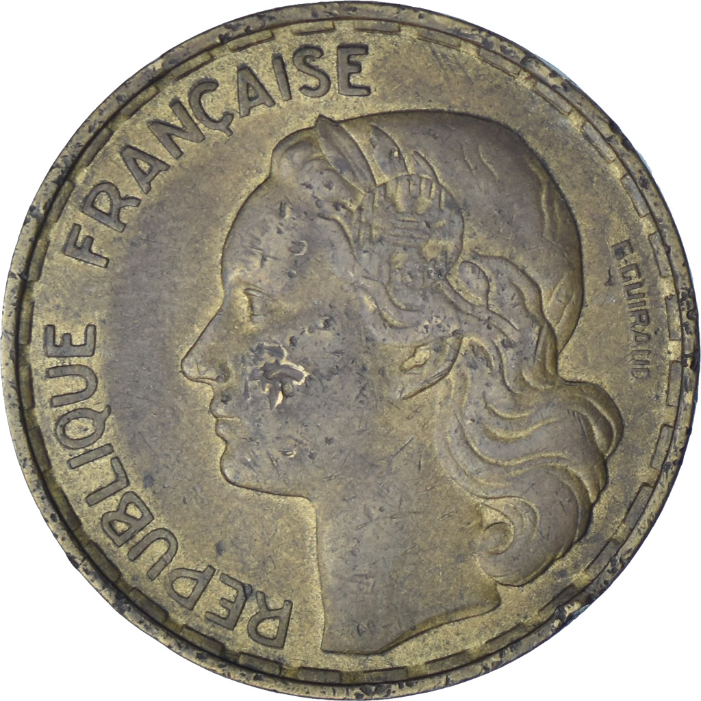 France, Guiraud, 50 Francs, 1953, Paris, , Aluminum-Bronze, KM:918.1