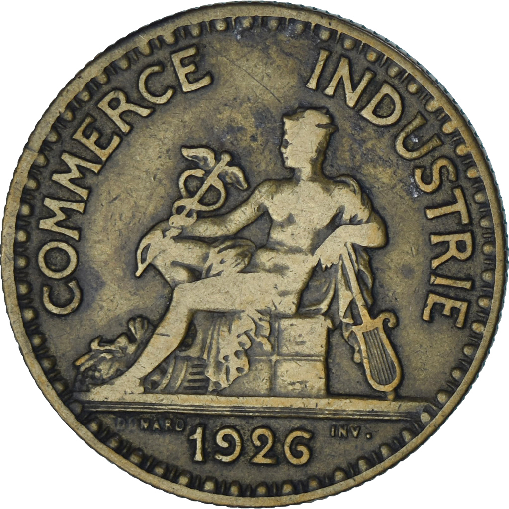 France, Chambre de commerce, 2 Francs, 1926, Paris, , Aluminum-Bronze