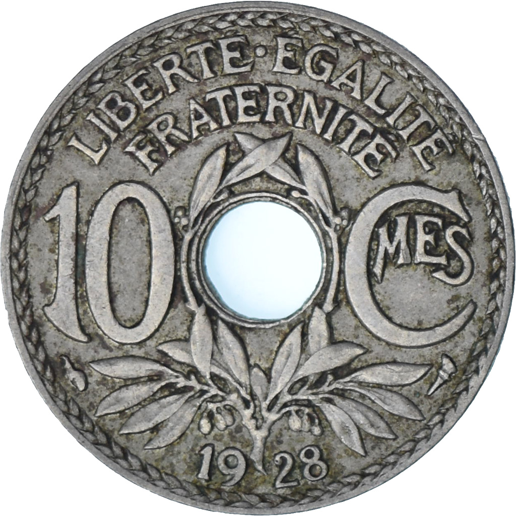 France, 10 Centimes, 1928, , Copper-nickel