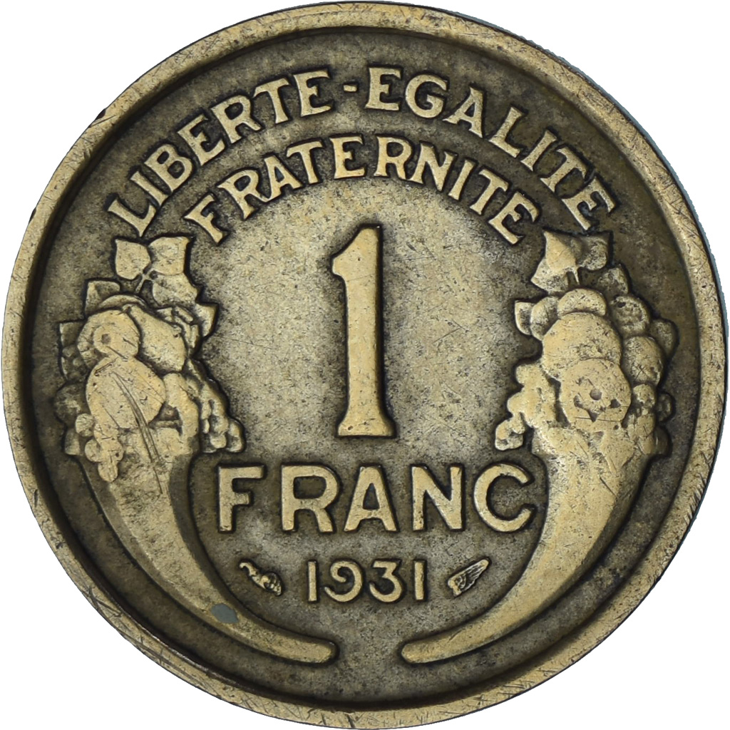 France, Morlon, Franc, 1931, , Aluminum-Bronze, KM:885, Gadoury:470