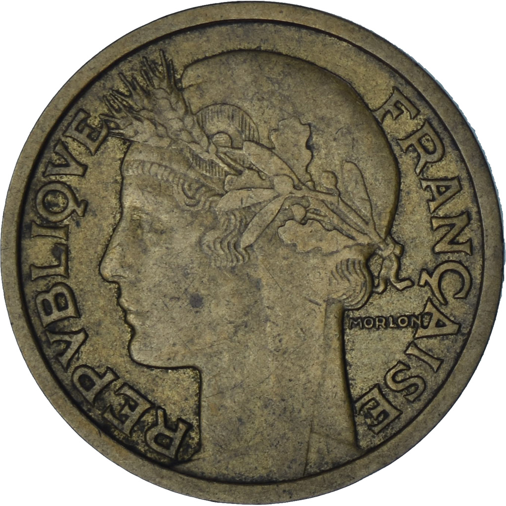 France, Morlon, Franc, 1936, , Aluminum-Bronze, KM:885, Gadoury:470