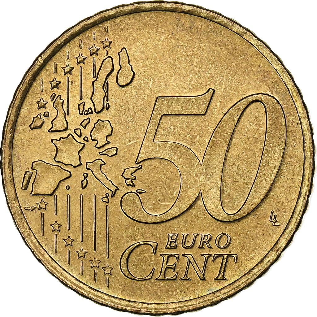 Niederlande, Beatrix, 50 Euro Cent, 2000, Utrecht, SS+, Messing, KM:239