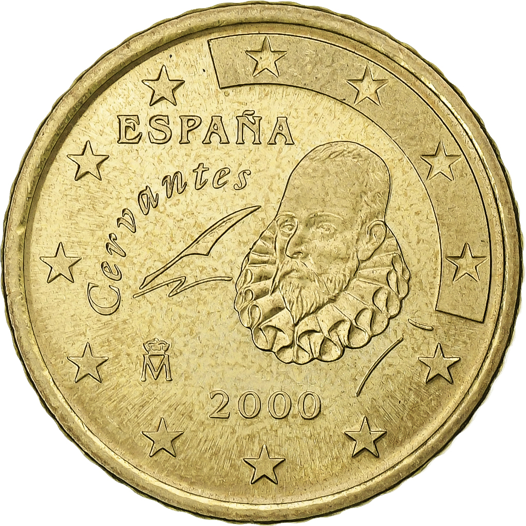 Spanien, Juan Carlos I, 50 Euro Cent, 2000, Madrid, VZ, Messing, KM:1045