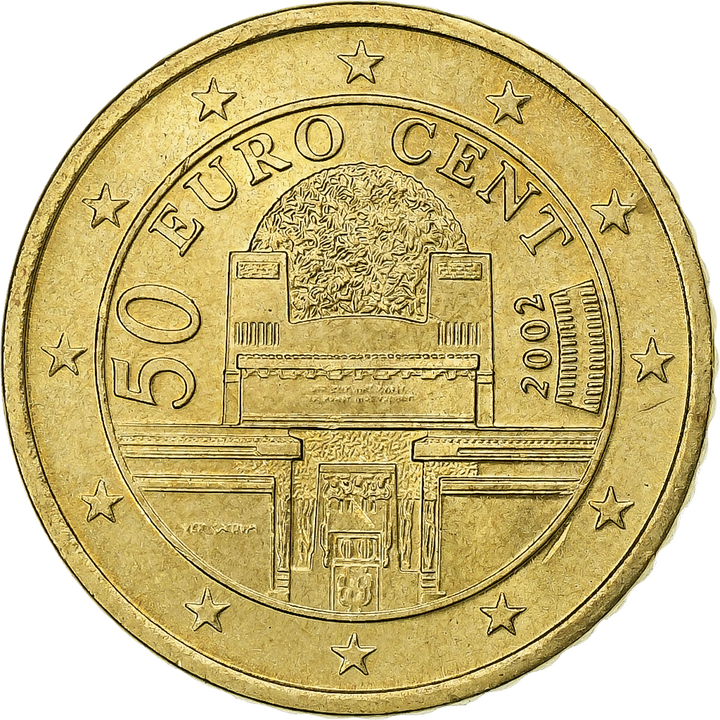1250650] Austria, 50 Euro Cent, 2002, Vienna, MS, Brass, KM:3087